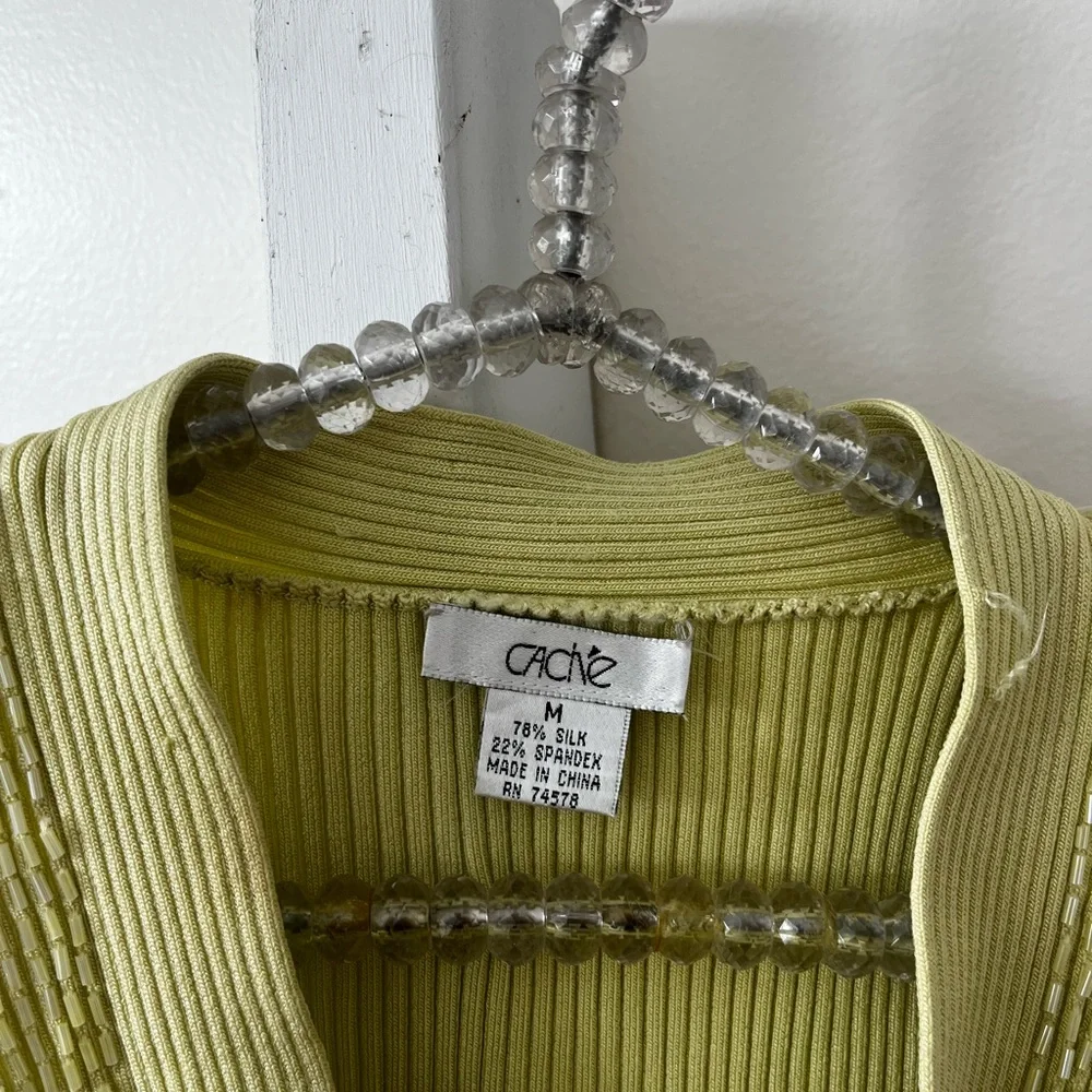 Cache Lime Green Ribbed Halter Tank - Picture 2 of 3